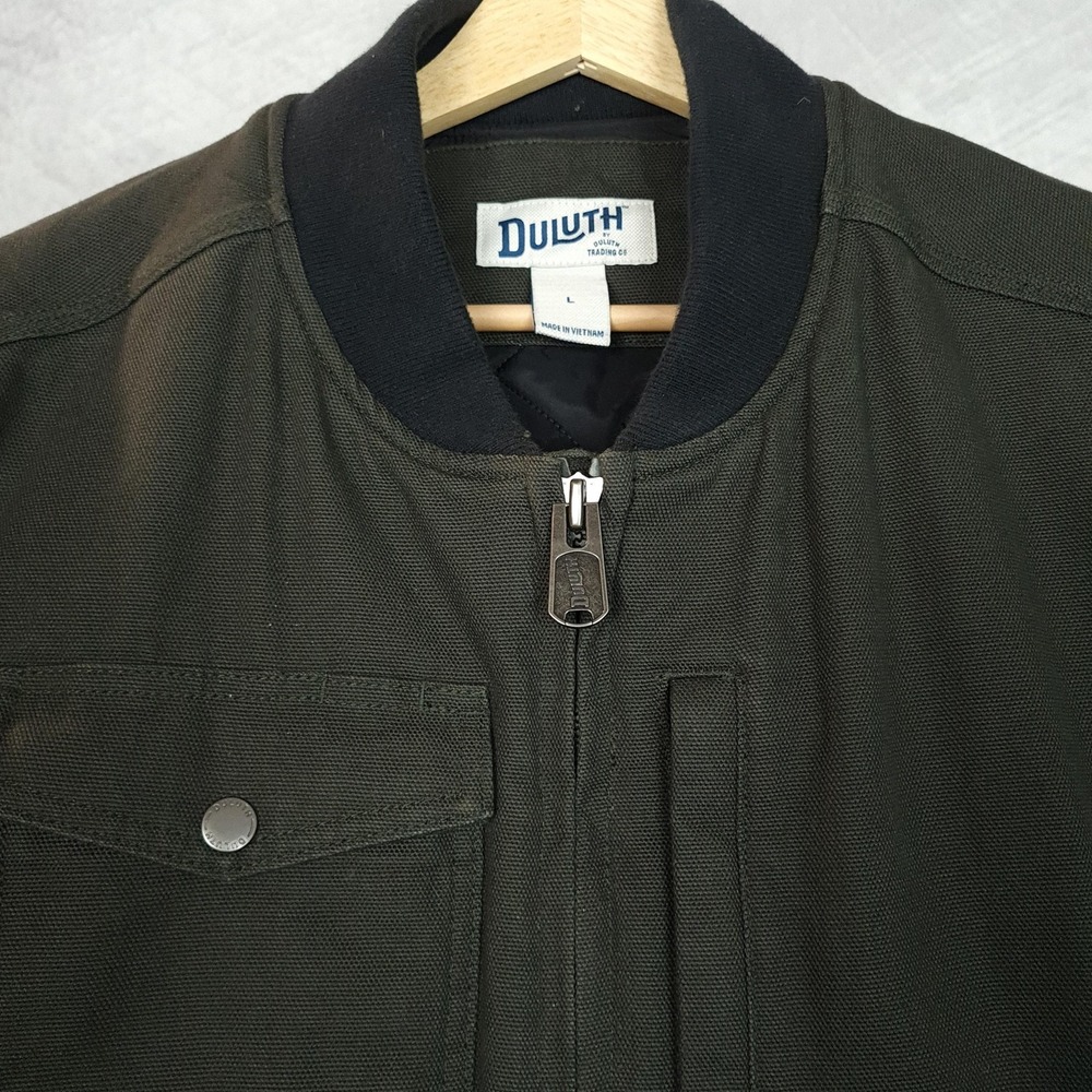 Duluth Trading Vest Mens Large Green Canvas Quilted Superior Fire Hose - Picture 2 of 16